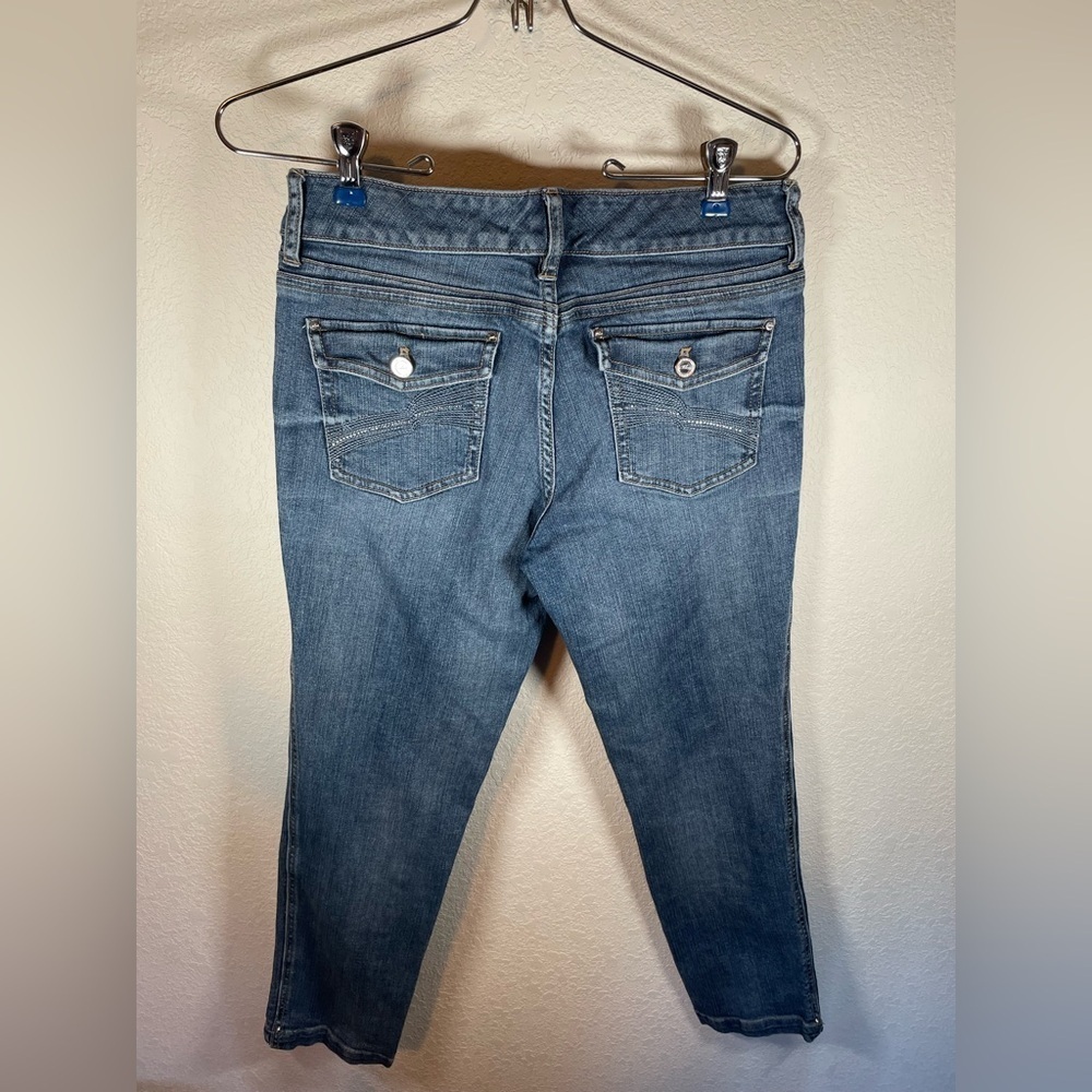 White House Black Market Women's Denim Slim Jeans Rhinestones - Picture 5 of 8